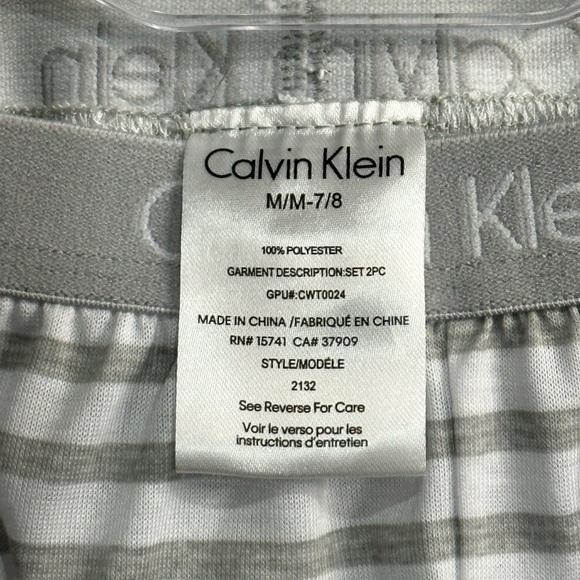 Calvin Klein Grey Striped Shorts Size 7/8 - Picture 2 of 3